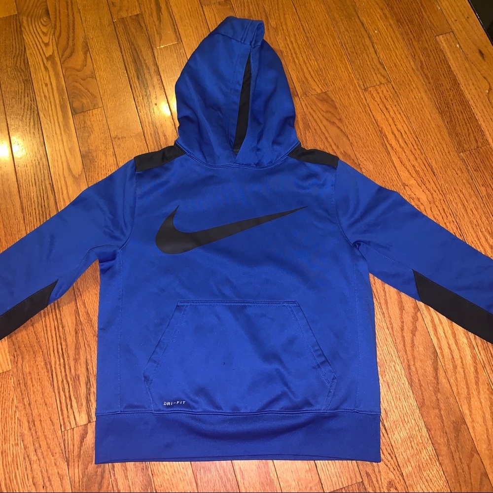 SOLD! KIDS BLUE CLASSIC DRY FIT LONG SLEEVED HOODI
